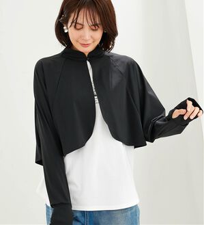 BELLUNA（ベルーナ）の「ヒンヤリ爽快！スタンド衿ボレロ（その他カーディガン）」｜黒