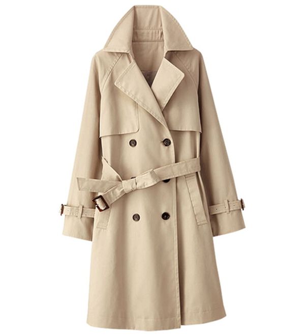 BELLUNA（ベルーナ）の「花粉対策！大人デザイントレンチコート（ロングコート）」｜ライトグレー