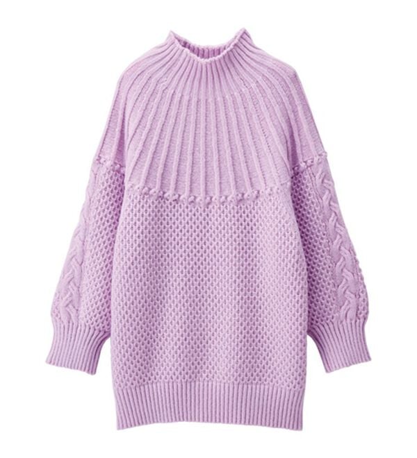 RANAN（ラナン）の「ハイネック求心柄ロング丈ニット（ニット・セーター）」｜詳細画像