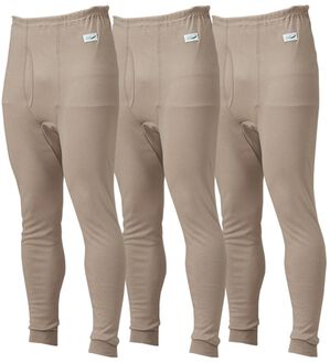 「【３枚組】＜クロコダイル＞極温（Ｒ）厚地×裏起毛綿１００％インナー　長ズボン下（メンズ靴下・タイツ）」｜グレージュ3枚組