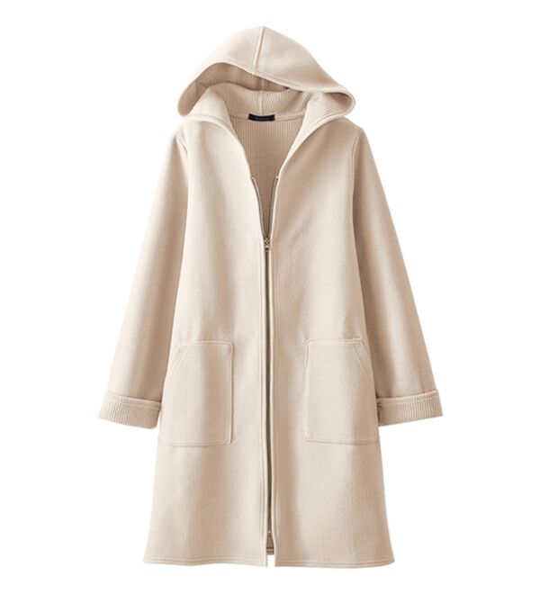 BELLUNA（ベルーナ）の「裏あぜ素材フードデザインコート（ロングコート）」｜詳細画像