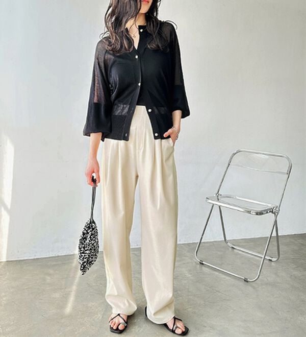 GeeRA（ジーラ）の「オンオフ着られる！カーブパンツ（フルレングスパンツ）」｜詳細画像