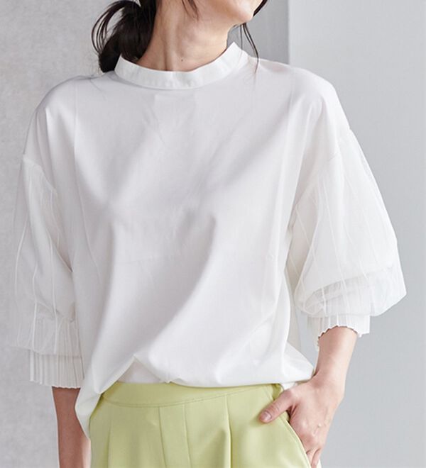 RANAN（ラナン）の「ボリュームフリル袖シアーブラウス（ブラウス）」｜詳細画像