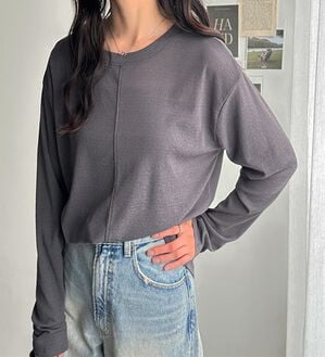 GeeRA（ジーラ）の「着回し自在！スラブシアートップス（カットソー）」｜チャコール