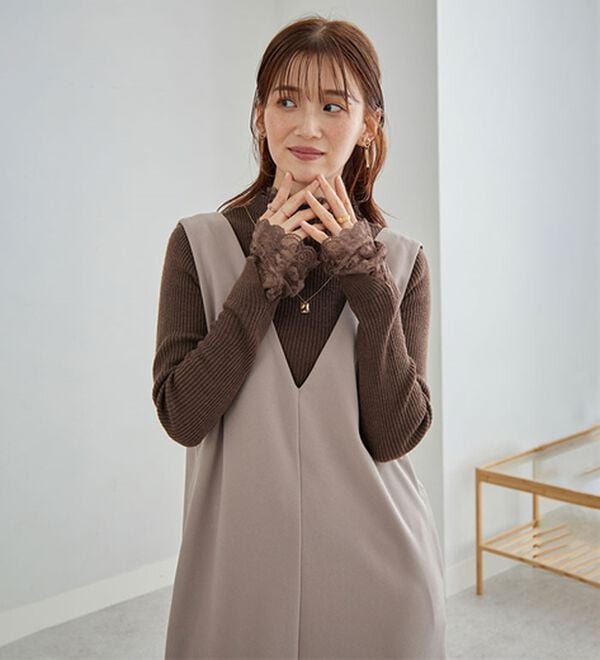 GeeRA（ジーラ）の「大人可愛い！レースが上品なハイネックニット（ニット・セーター）」｜詳細画像