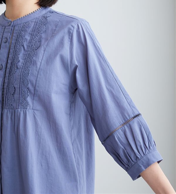 BELLUNA（ベルーナ）の「レース×ピンタック使いシャツチュニック（チュニック）」｜詳細画像