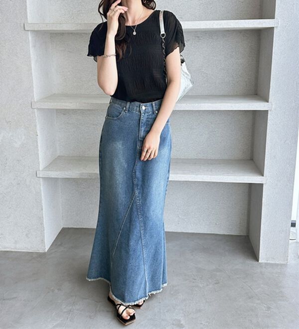 GeeRA（ジーラ）の「前後２ＷＡＹシアーシャーリングブラウス（ブラウス）」｜詳細画像