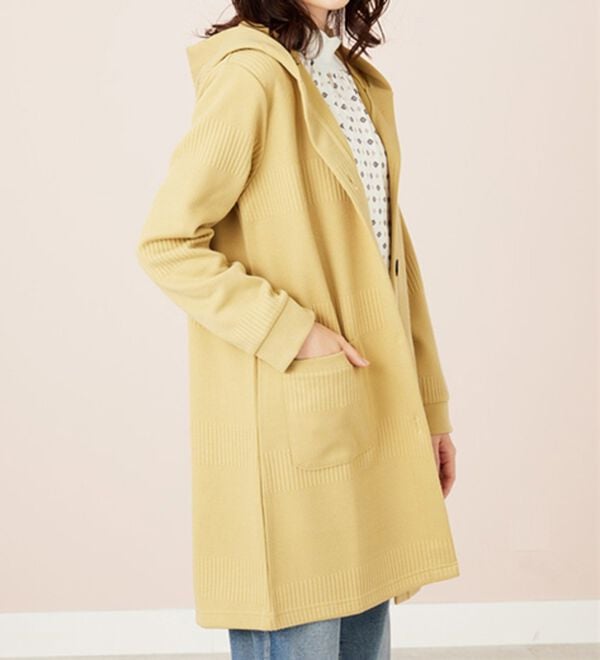 BELLUNA（ベルーナ）の「ボーダージャカード素材フードカーディガン（その他ジャケット）」｜詳細画像