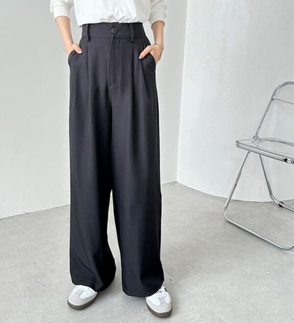 GeeRA（ジーラ）の「着心地抜群！ハイウエストダブルタックワイドパンツ（フルレングスパンツ）」｜詳細画像