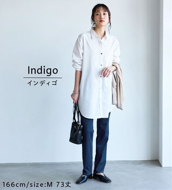 BELLUNA（ベルーナ）の「ヒンヤリ快適！接触冷感ニットデニムパンツ（フルレングスパンツ）」｜詳細画像