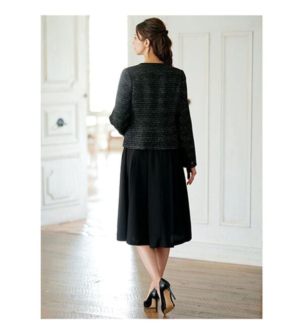 BELLUNA（ベルーナ）の「ラメ入りツイードジャケットワンピースアンサンブル（ワンピースセットスーツ）」｜詳細画像