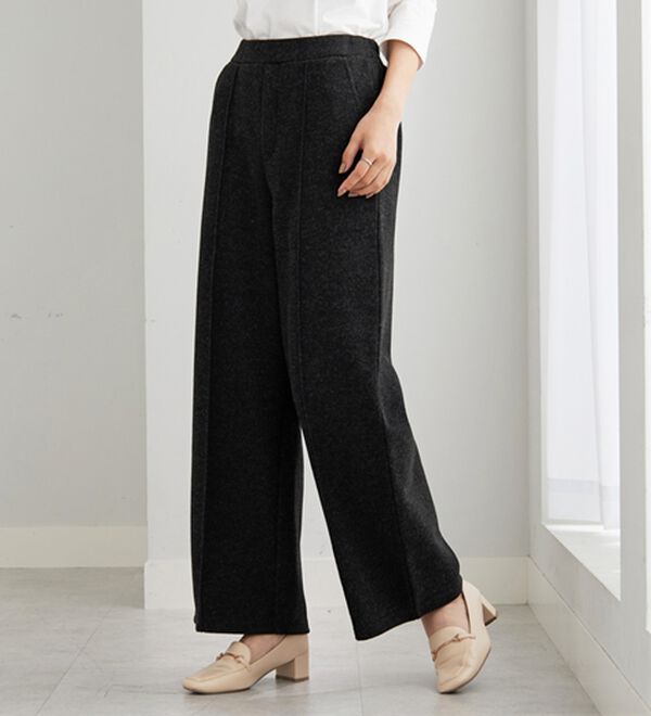 BELLUNA（ベルーナ）の「圧縮ニット素材ワイドパンツ（ワイドパンツ・ガウチョ）」｜詳細画像