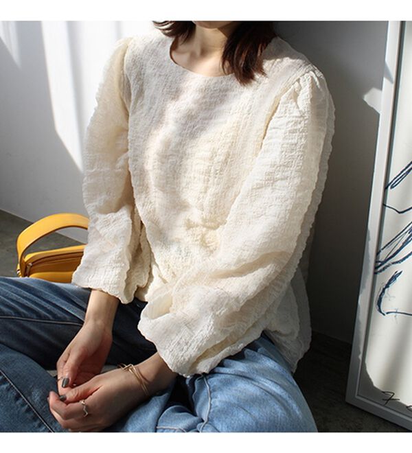 GeeRA（ジーラ）の「ワッシャー素材バルーン袖ブラウス（ブラウス）」｜詳細画像