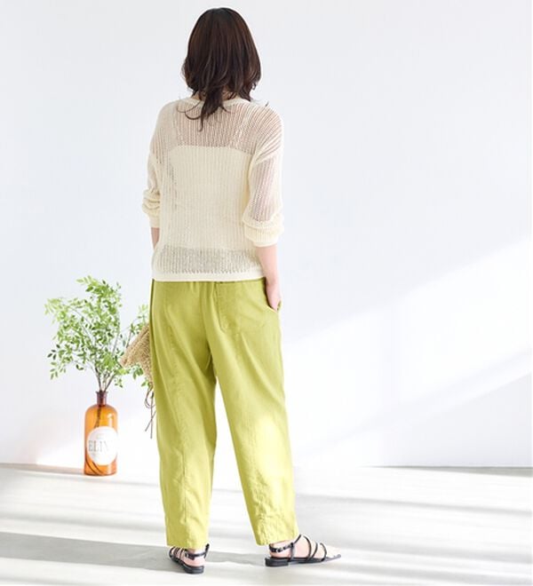 BELLUNA（ベルーナ）の「レーヨン麻入りゆったりワイドパンツ（フルレングスパンツ）」｜詳細画像