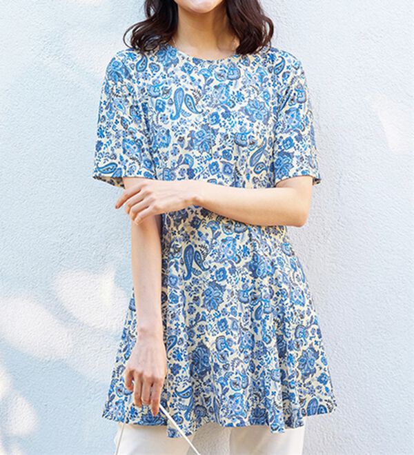 BELLUNA（ベルーナ）の「【接触冷感】フレアーシルエットプリントチュニック（チュニック）」｜詳細画像