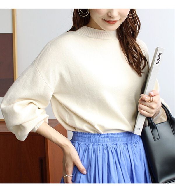 GeeRA（ジーラ）の「ボタン付モチモチニットトップス（ニット・セーター）」｜詳細画像