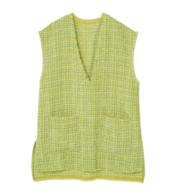 RANAN（ラナン）の「深Ｖツイードベスト（チュニック）」｜詳細画像