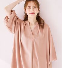 alotta（アロッタ）の「パフ袖とろみブラウスチュニックワンピース（チュニックワンピース）」