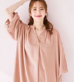 alotta（アロッタ）の「パフ袖とろみブラウスチュニックワンピース（チュニックワンピース）」｜詳細画像