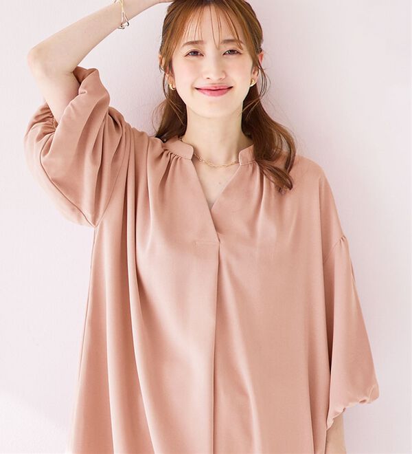 alotta（アロッタ）の「パフ袖とろみブラウスチュニックワンピース（チュニックワンピース）」｜詳細画像