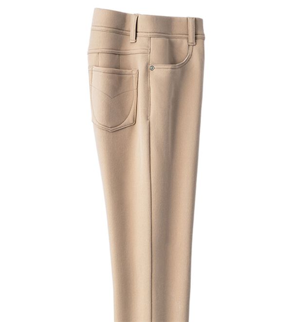 ルフラン（ルフラン）の「天使のぬくもり裏ファーパンツ（フルレングスパンツ）」｜ベージュ