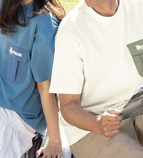 「＜モズ＞フラップポケット付綿１００％Ｔシャツ（メンズＴシャツ）」