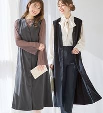 alotta（アロッタ）の「大人上品フレアジレワンピース（ジャンパースカート）」