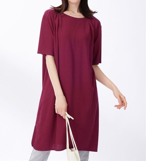 BELLUNA（ベルーナ）の「かのこ素材肩タックデザインワンピース（チュニック）」｜詳細画像