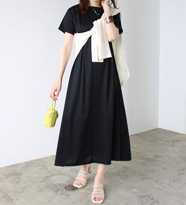 GeeRA（ジーラ）の「【接触冷感】フレアーシルエットロングワンピース（ロングワンピース）」｜詳細画像