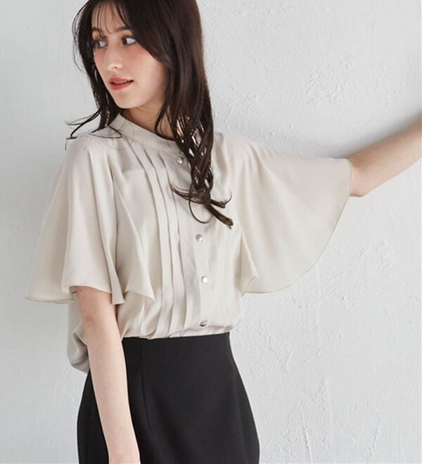 RANAN（ラナン）の「【新色追加】ひんやり！ピンタックフレアー袖ブラウス（ブラウス）」｜詳細画像