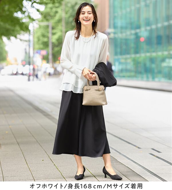 Viola e Viola（ヴィオラ エ ヴィオラ）の「裾フレア裏地付きシフォンブラウス（ブラウス）」｜詳細画像