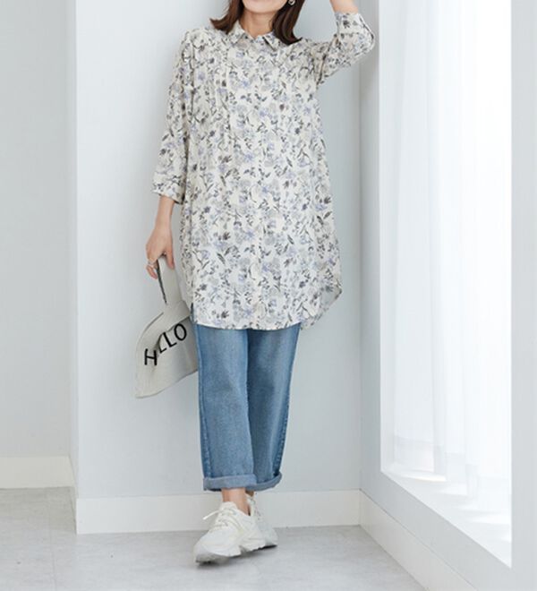 BELLUNA（ベルーナ）の「レーヨン素材ピンタック使いワンピース（その他ワンピース）」｜詳細画像