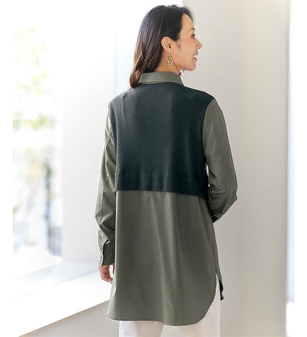 BELLUNA（ベルーナ）の「異素材切替ジップポケットデザインチュニック（チュニック）」｜詳細画像