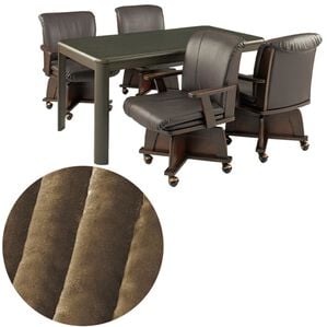 「極あったかダイニングこたつ布団フルセット（こたつテーブル）」｜無地ブラウン&times;ブラウン