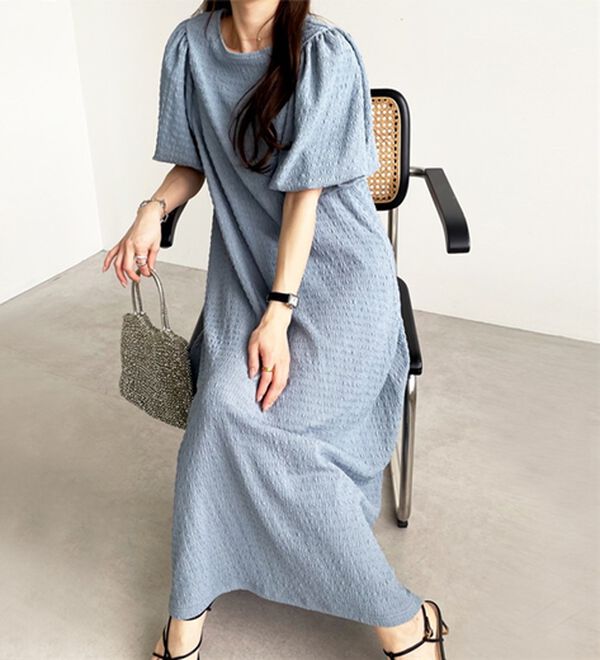 GeeRA（ジーラ）の「ボリューム袖楽ちん表面感ワンピース（カットソーワンピース）」｜詳細画像