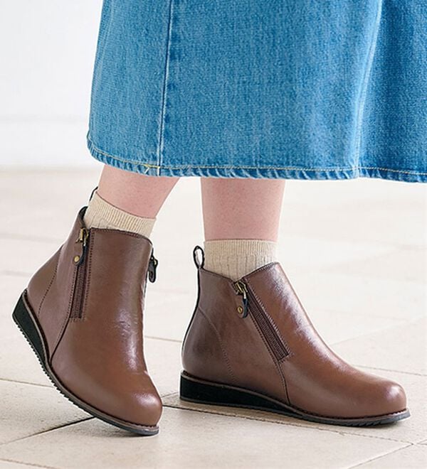 BELLUNA（ベルーナ）の「ゆったり５Ｅダブルファスナーブーツ（ブーツ）」｜詳細画像