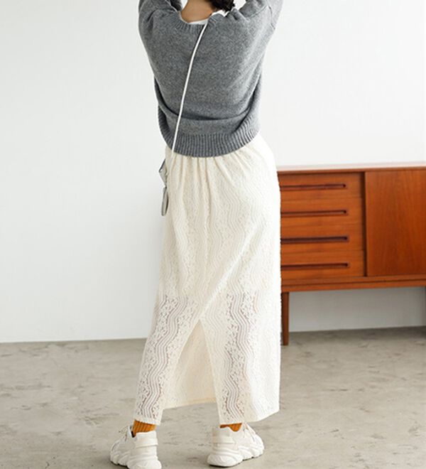 GeeRA（ジーラ）の「起毛レースタイトスカート（ロングスカート）」｜詳細画像