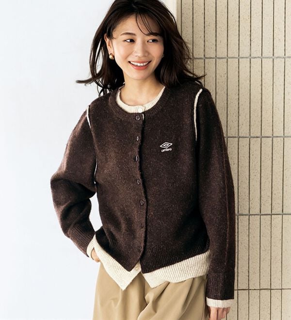 BELLUNA（ベルーナ）の「【ＵＭＢＲＯ】重ね着風レイヤードカーディガン（ニットカーディガン）」｜詳細画像