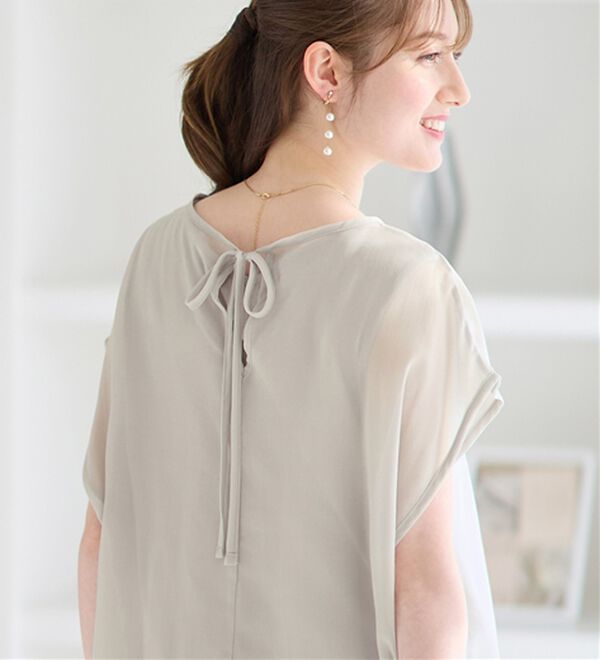 alotta（アロッタ）の「【接触冷感】機能付インナーシフォンブラウス（ブラウス）」｜詳細画像