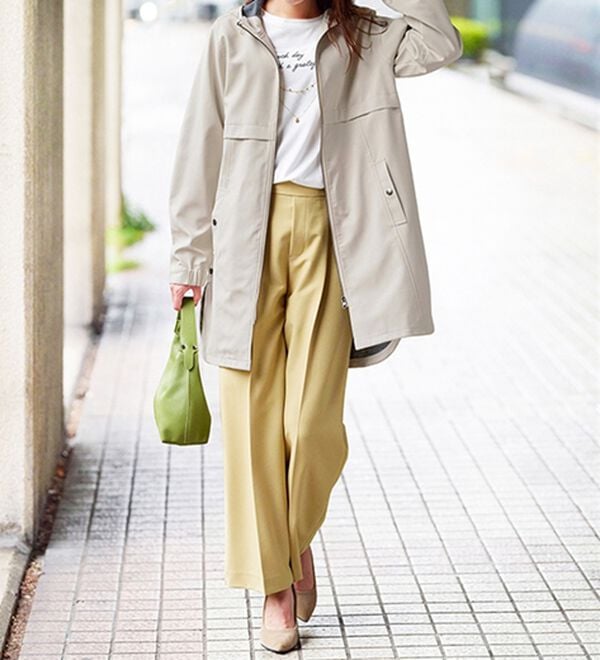 BELLUNA（ベルーナ）の「はっ水加工ボンディング素材ロング丈パーカー（ハーフコート）」｜詳細画像