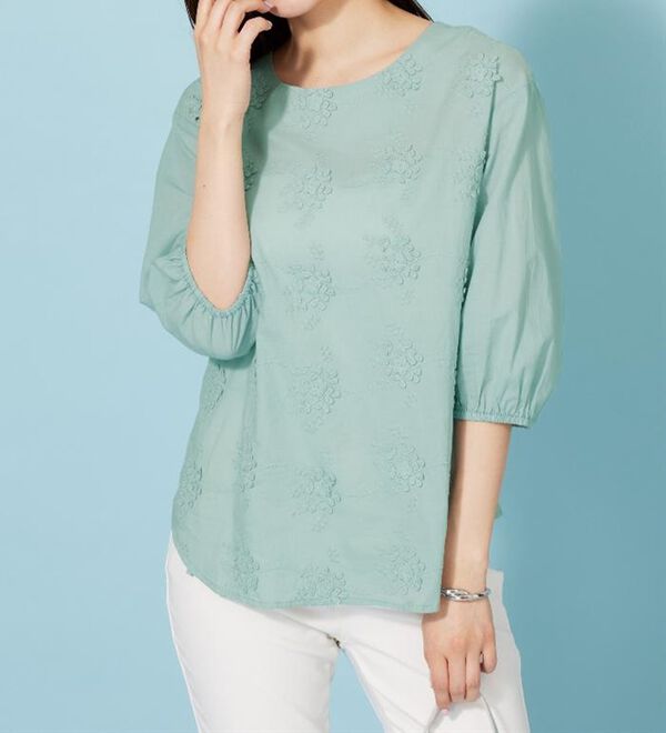 BELLUNA（ベルーナ）の「モチーフレース使いふんわり袖ブラウス（ブラウス）」｜詳細画像