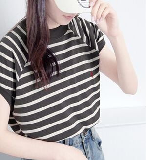 Viola e Viola（ヴィオラ エ ヴィオラ）の「【ビバリーヒルズポロクラブ】ワイドスリーブＴシャツ（Tシャツ）」｜ブラックボーダー