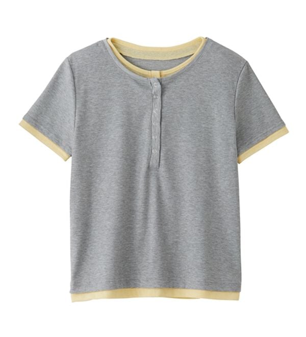 RANAN（ラナン）の「レイヤード風ヘンリーネックTシャツ（カットソー）」｜詳細画像