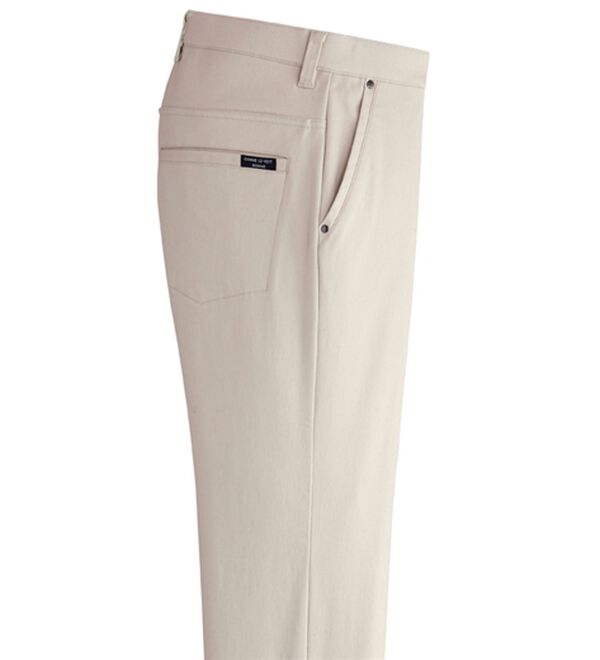 「＜コムルヴァン・オム＞ラクしてすっきり暖かパンツ（メンズフルレングスパンツ）」｜アイボリー