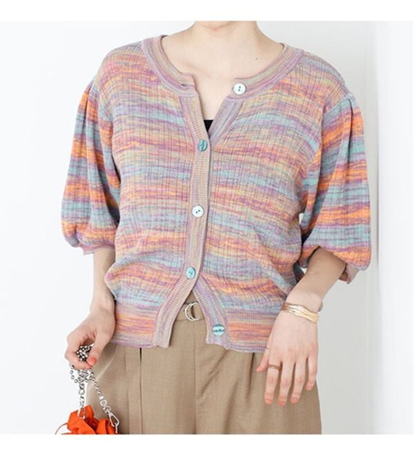 GeeRA（ジーラ）の「前後２ＷＡＹグラデーションニットカーデ（ニットカーディガン）」｜詳細画像