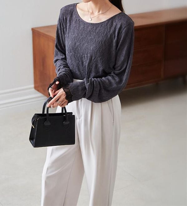 RANAN（ラナン）の「リバーシブルシアーレースＴ（カットソー）」｜詳細画像