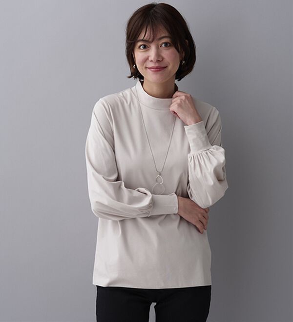 BELLUNA（ベルーナ）の「艶やかコットン１００％プルオーバー（カットソー）」｜詳細画像