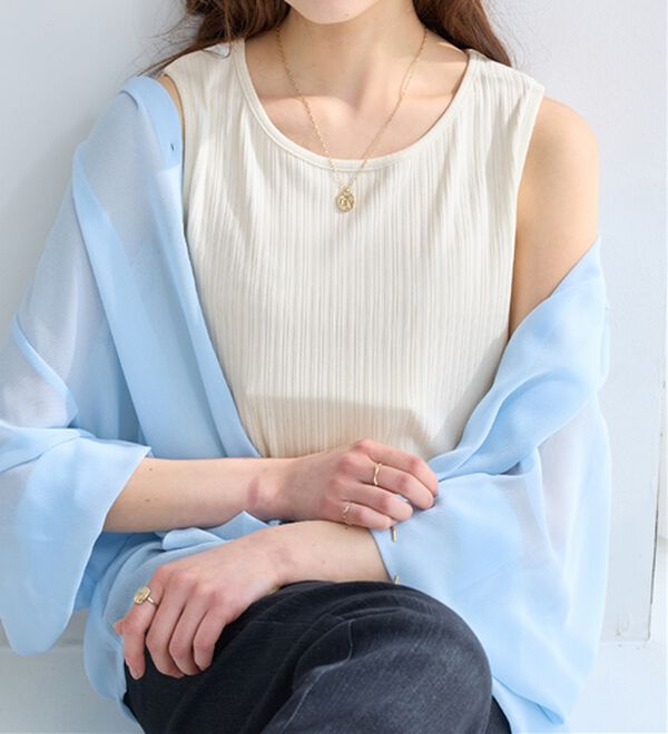 alotta（アロッタ）の「【イージーケア・ＵＶ対策】毎日使える！ひんやりテレコリブタンクトップ（タンクトップ・キャミソール）」｜オフホワイト