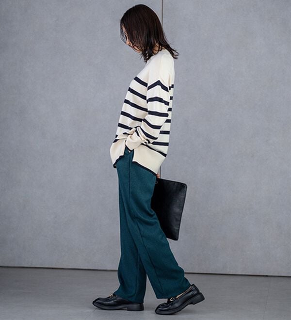 BELLUNA（ベルーナ）の「スラッと美脚セミワイドパンツ（フルレングスパンツ）」｜詳細画像