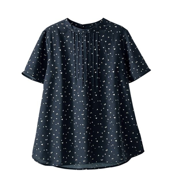 BELLUNA（ベルーナ）の「小紋柄タック使い袖フレアーブラウス（ブラウス）」｜詳細画像